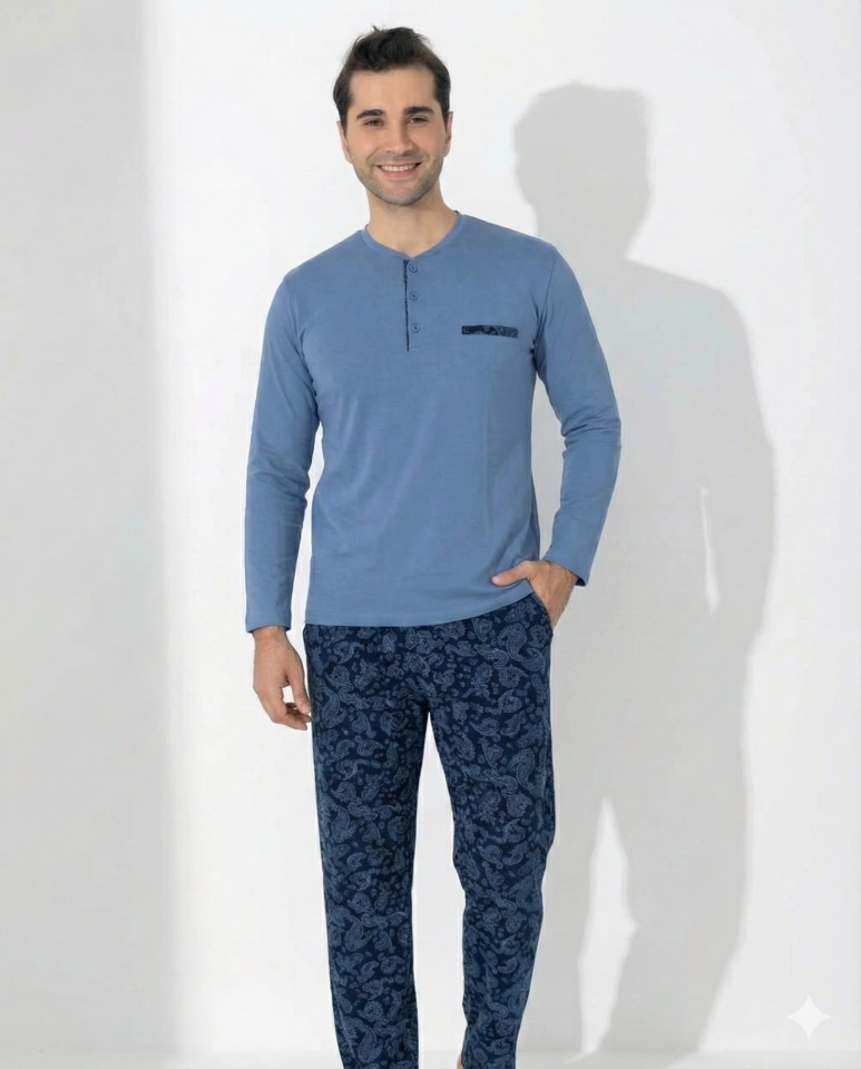 Boyraz 0403 Erkek Uzun Kol Pijama Takımı