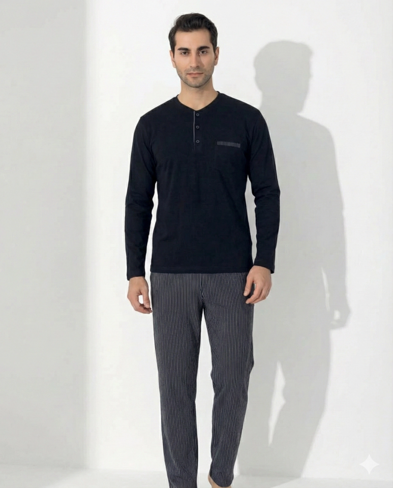 Boyraz 0404 Erkek Uzun Kol Pijama Takımı
