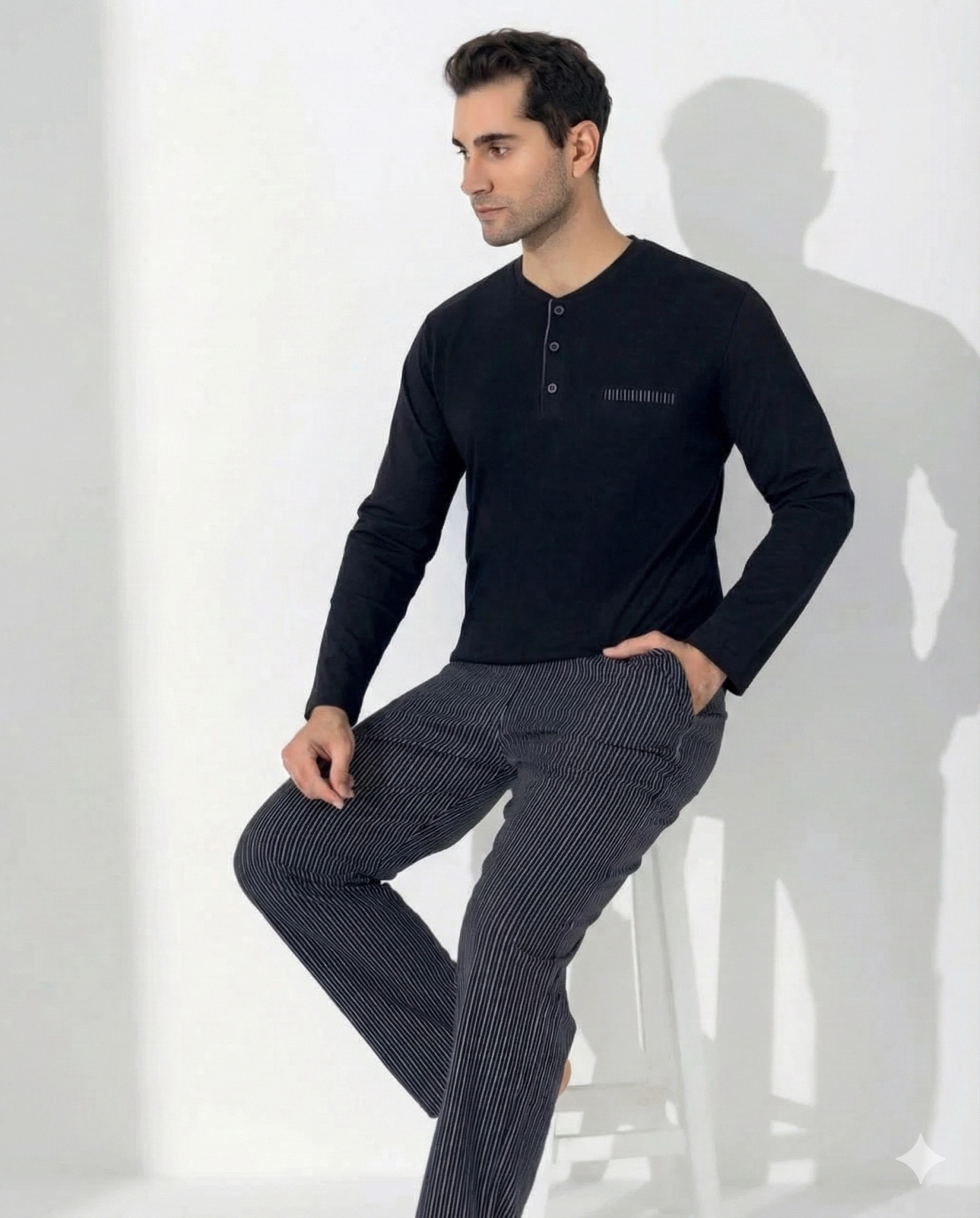 Boyraz 0404 Erkek Uzun Kol Pijama Takımı