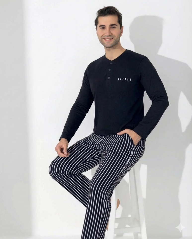 Boyraz 0405 Erkek Uzun Kol Pijama Takımı