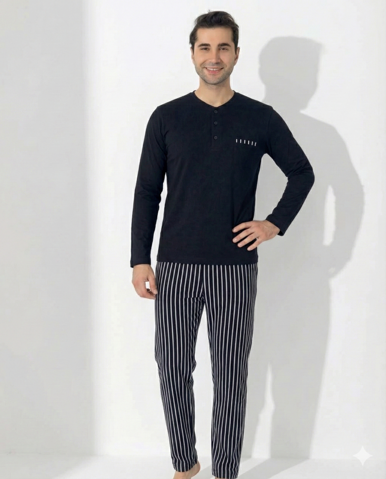 Boyraz 0405 Erkek Uzun Kol Pijama Takımı