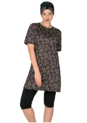 Fantasy 3454 Bayan Yaprak  Desenli Yarı Tesettür Mayo