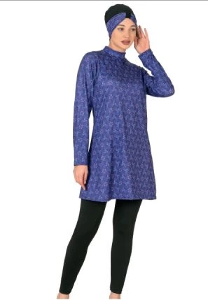 Fantasy 3409 Bayan Desenli Tesettür Mayo