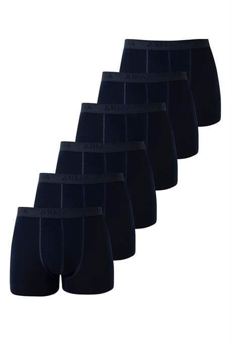 6'lı Paket Erkek Pamuklu Likralı Esnek Kumaş Lacivert Boxer