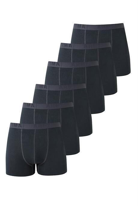 6'lı Paket Erkek Pamuklu Likralı Esnek Kumaş Füme Boxer