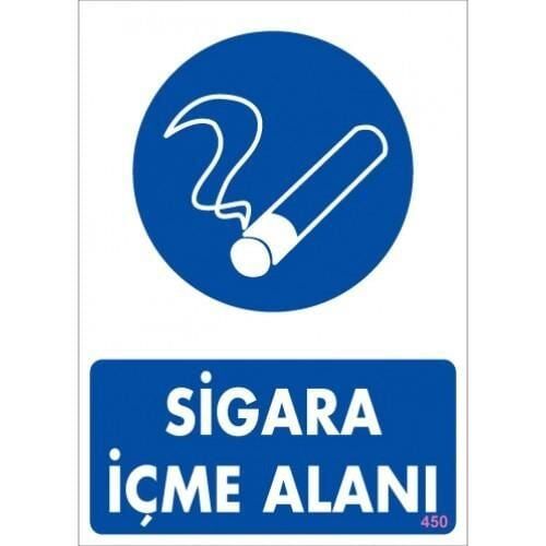 Sigara İçme Alanı Uyarı Levhassı 25X35 Kod: 450