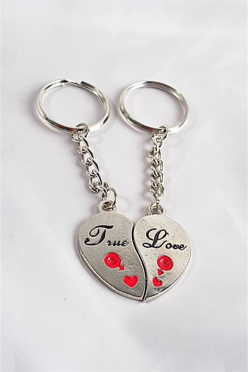 2li Kalp Tasarımlı Best Friends Arkadaş Anahtarlık Aksesuarı