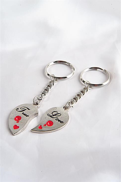 2li Kalp Tasarımlı Best Friends Arkadaş Anahtarlık Aksesuarı