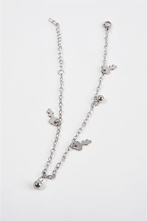 Çelik Anahtar Boncuklu Figürlü Çelik Halhal Ayak Aksesuarı