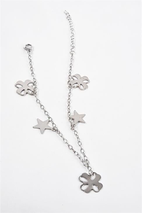 Çelik Yıldız Ve Kurdale Figürlü Çelik Halhal Ayak Aksesuarı