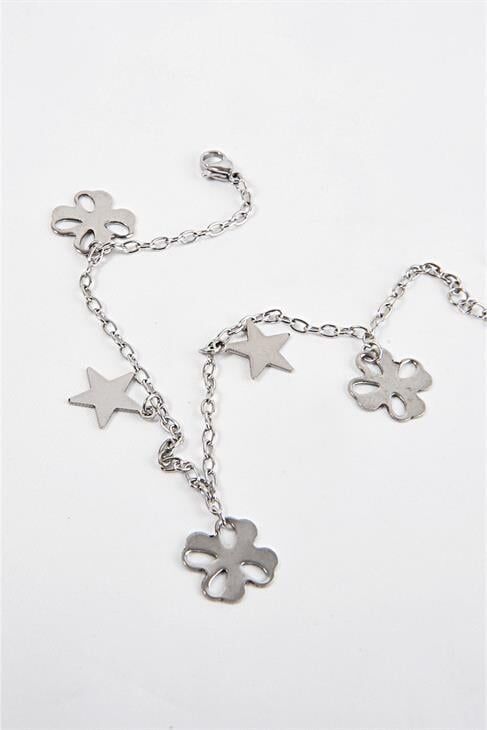 Çelik Yıldız Ve Kurdale Figürlü Çelik Halhal Ayak Aksesuarı