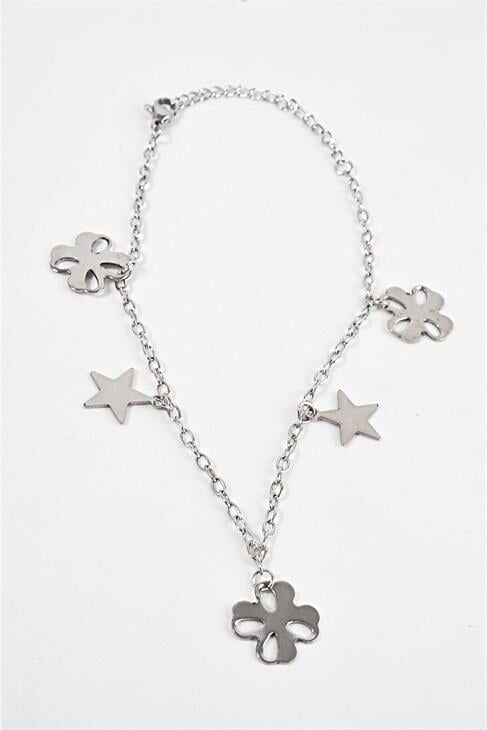 Çelik Yıldız Ve Kurdale Figürlü Çelik Halhal Ayak Aksesuarı