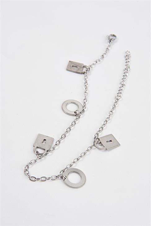 Çelik Kilit Ve Daire Figürlü Çelik Halhal Ayak Aksesuarı