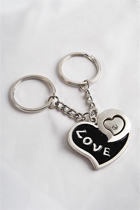 2li Kalp Tasarımlı Best Friends Arkadaş Anahtarlık Aksesuarı