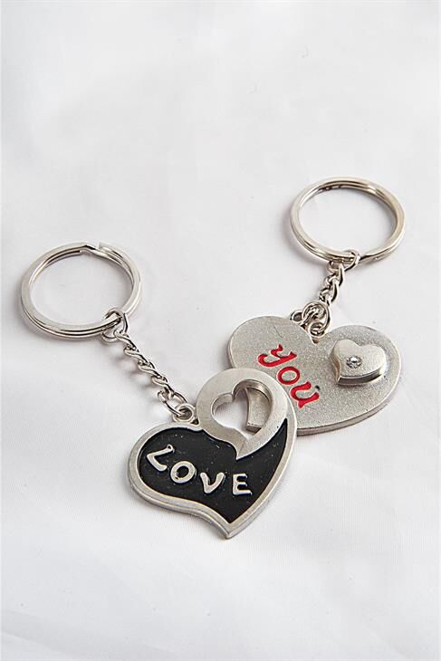 2li Kalp Tasarımlı Best Friends Arkadaş Anahtarlık Aksesuarı