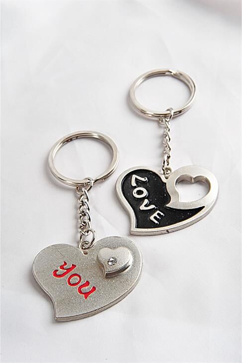 2li Kalp Tasarımlı Best Friends Arkadaş Anahtarlık Aksesuarı