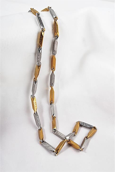 Çelik Gold Ve Metalik Renkli Unisex Çelik Kolye