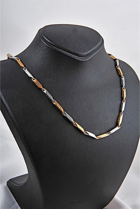 Çelik Gold Ve Metalik Renkli Unisex Çelik Kolye