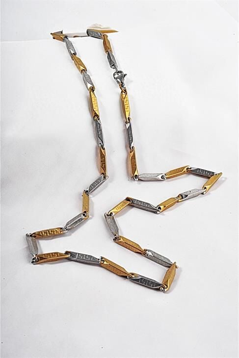 Çelik Gold Ve Metalik Renkli Unisex Çelik Kolye
