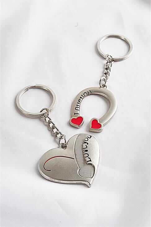 Kalp Ve Mıknatıs Tasarımlı Best Friends Arkadaş Anahtarlık Aksesuarı