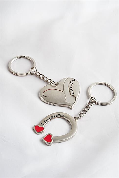Kalp Ve Mıknatıs Tasarımlı Best Friends Arkadaş Anahtarlık Aksesuarı