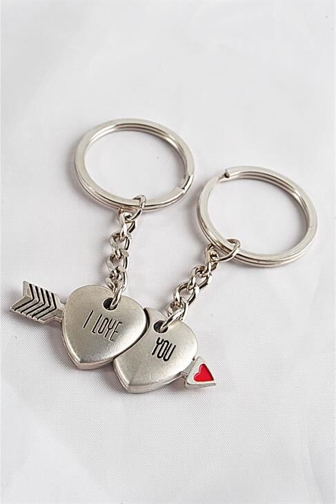 Kalp Ve Ok Tasarımlı Best Friends Arkadaş Anahtarlık Aksesuarı