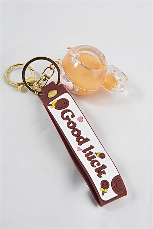 Ayı Tasarımlı Sıvı Anahtarlık Glitter Klipsli Tutmalı Anahtarlık Aksesuar