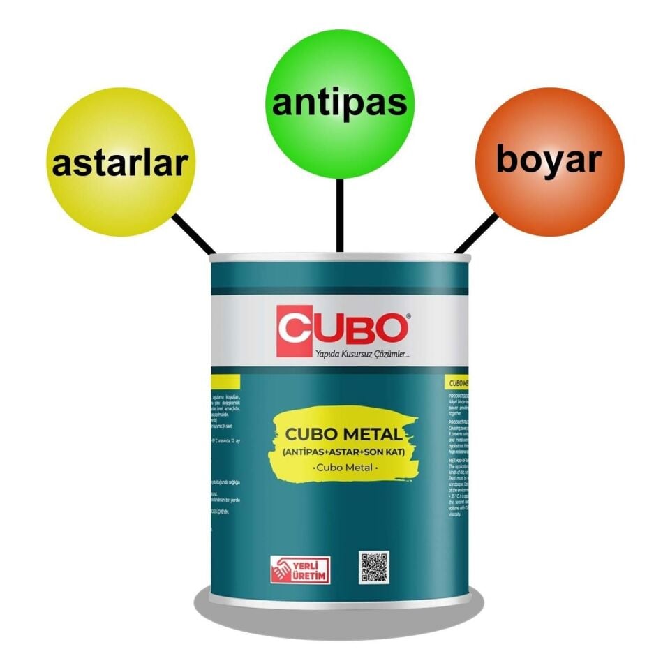 Cubo Metal Pas Boyası Ral 7016 Antrasit Gri̇ 0,75 Litre