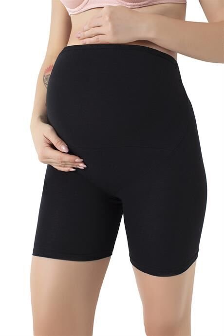 Hamile Boxer Şort Siyah Pamuklu Likralı