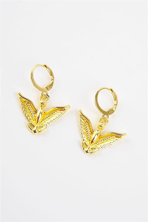 Melek Figürlü Gold Renkli Küpe