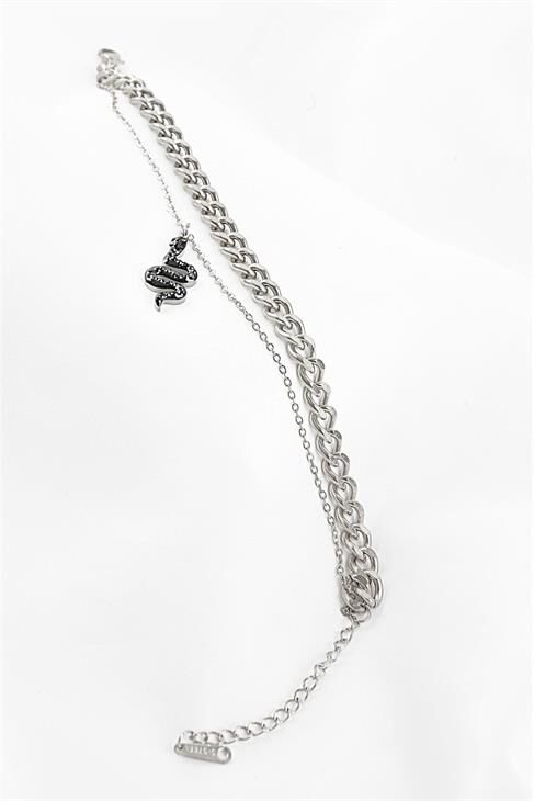 Çelik Yüksek Kaliteli Yılan Figürlü Zincirli Bileklik