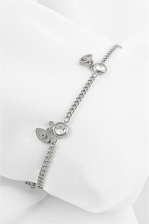 Çelik Yüksek Kaliteli Göz Figürlü Zincirli Bileklik