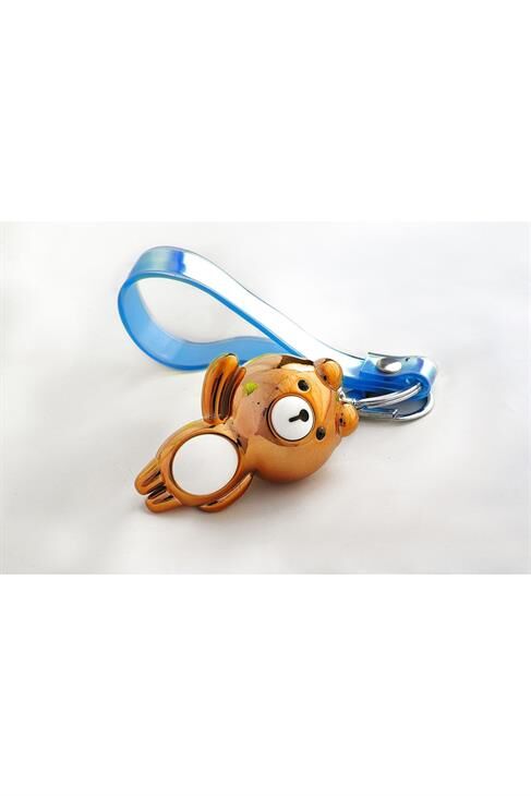 Ayıcık Tasarımlı Kahverengi Renkli Klipsli Ve Anahtarlıklı Aksesuar