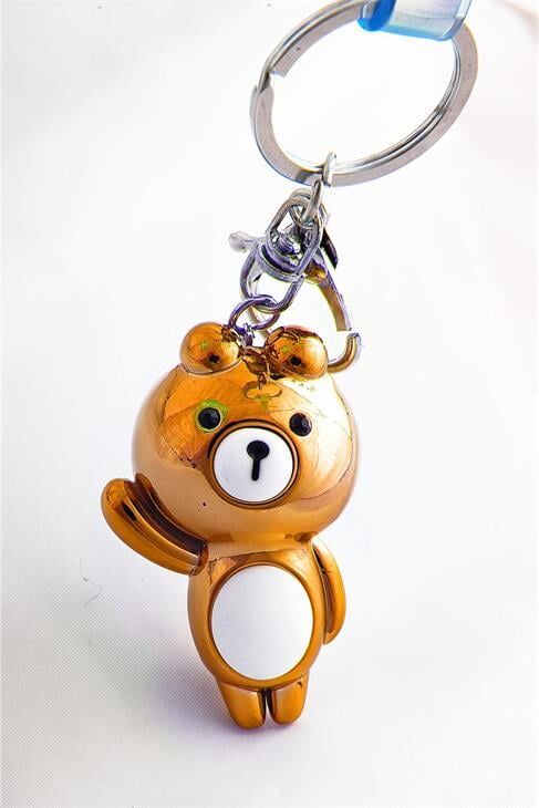 Ayıcık Tasarımlı Kahverengi Renkli Klipsli Ve Anahtarlıklı Aksesuar