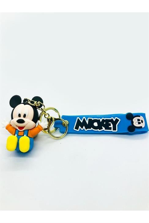 Mickey Mouse Karakterli Mavi Renkli Klipsli Bileklikli Anahtarlık Aksesuar