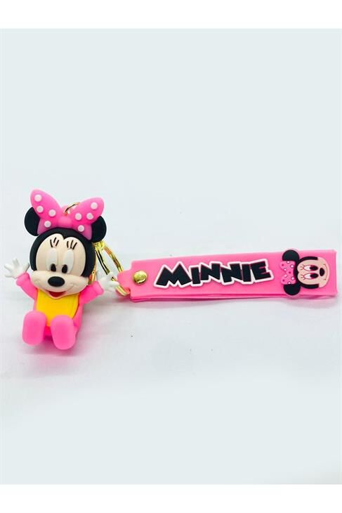 Mickey Mouse Pembe Renkli Klipsli Bileklikli Anahtarlık Aksesuar