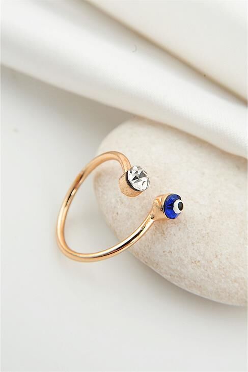 Nazarlık Figürlü Zirkon Taşlı Ayarlanabilir Yüzük