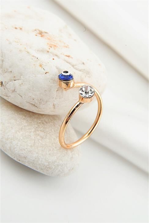 Nazarlık Figürlü Zirkon Taşlı Ayarlanabilir Yüzük