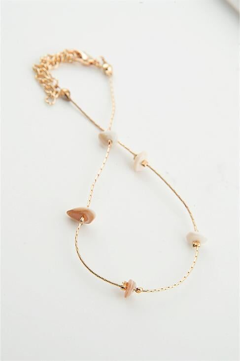 Sade Sedef Doğal Taşlı Halhal Ayak Aksesuarı