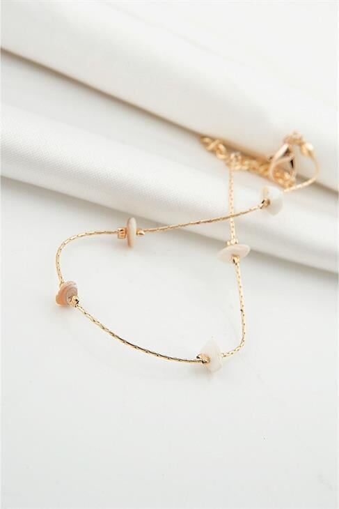 Sade Sedef Doğal Taşlı Halhal Ayak Aksesuarı