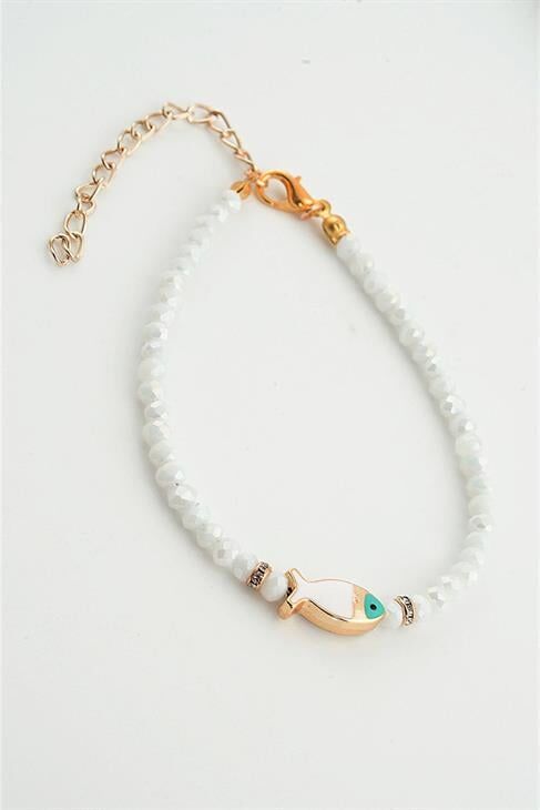 Balık Tasarımlı Boncuklu Halhal Ayak Aksesuarı