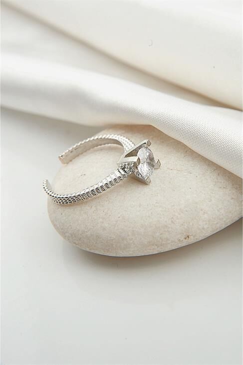 Tektaş Zirkon Taşlı Ayarlanabilir Yüzük