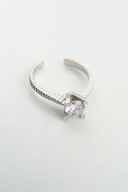 Tektaş Zirkon Taşlı Ayarlanabilir Yüzük