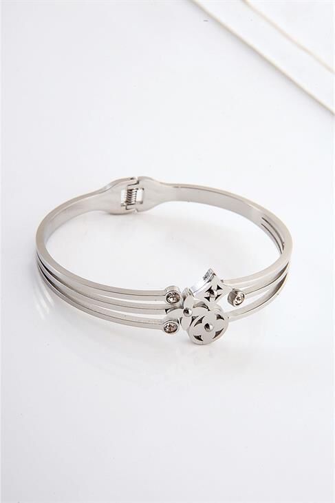 Çelik Van Cleef Tasarımlı Gold Renkli Kelepçe Bileklik