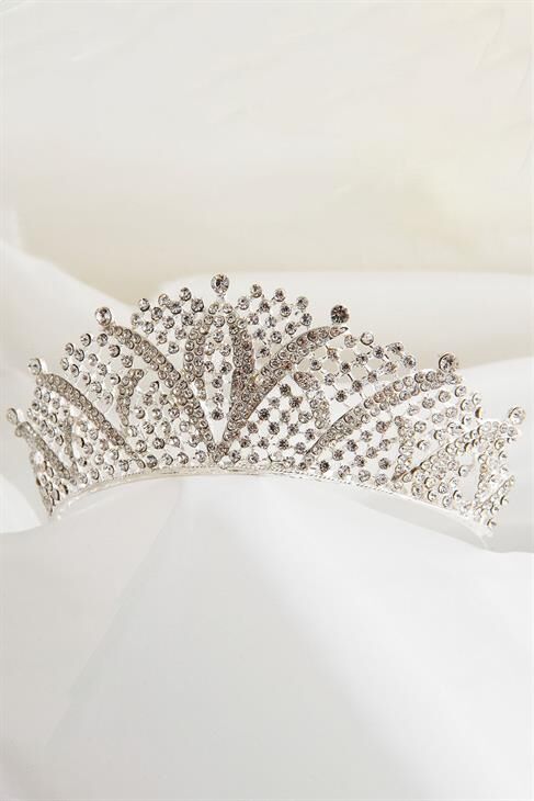 Zirkon Taşlı Gümüş Kaplamalı Gelinlik Tacı