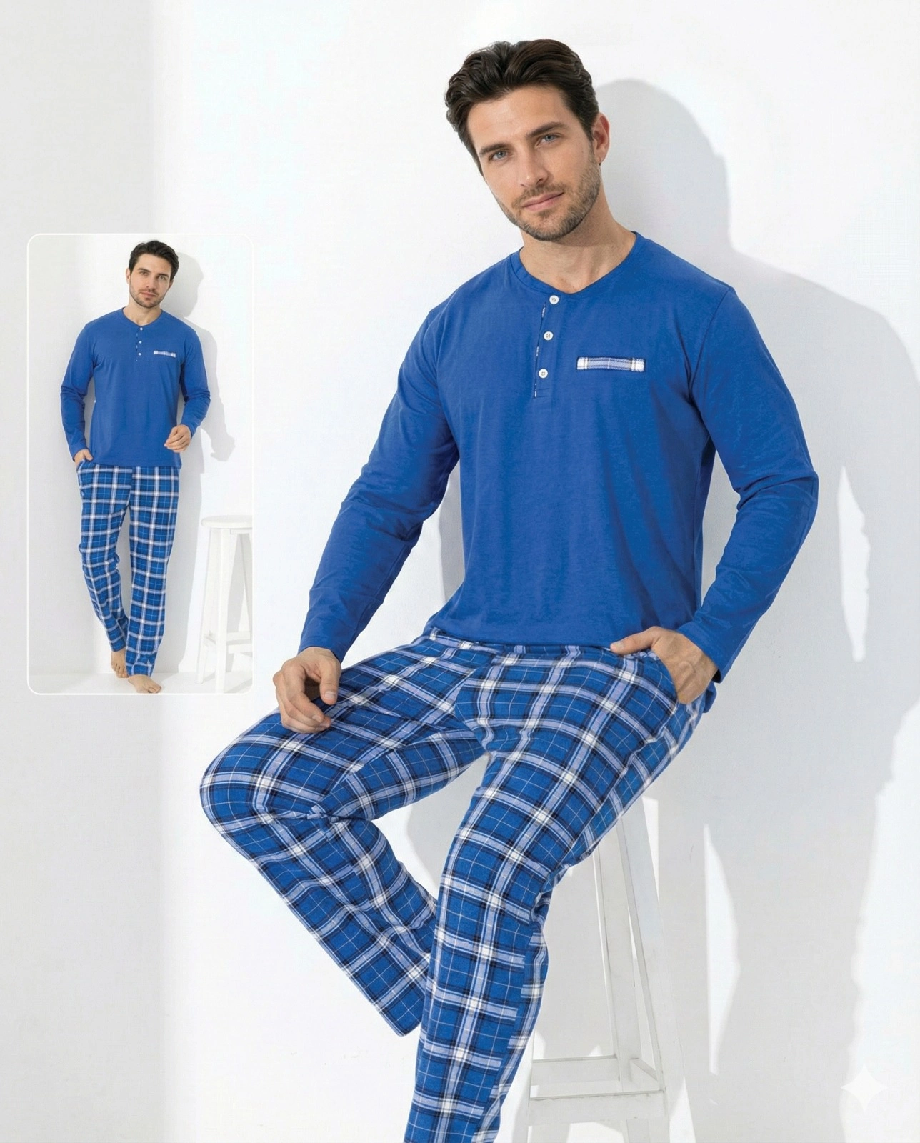 Boyraz 0645 Erkek Uzun Kol Penye Pijama Takımı