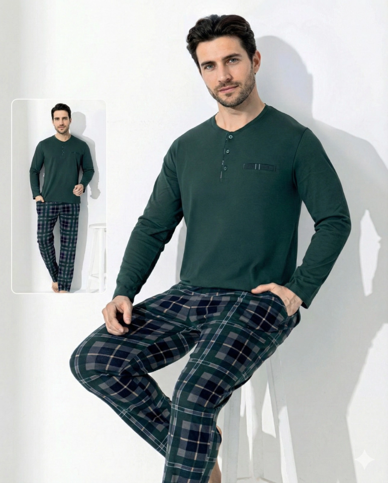 Boyraz 0692 Erkek Uzun Kol Penye Pijama Takımı