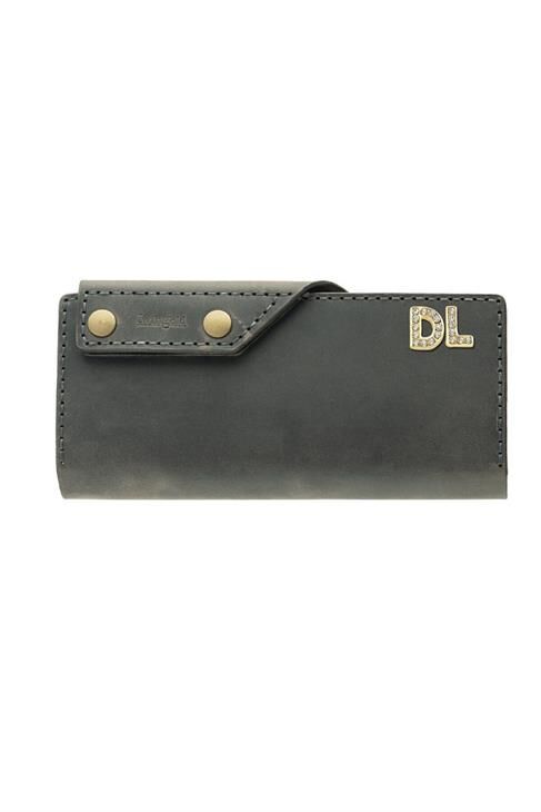 Isminizin Baş Harflerine Özel Crazy Deri Uzun Çıtçıtlı Cüzdan - Antrasit