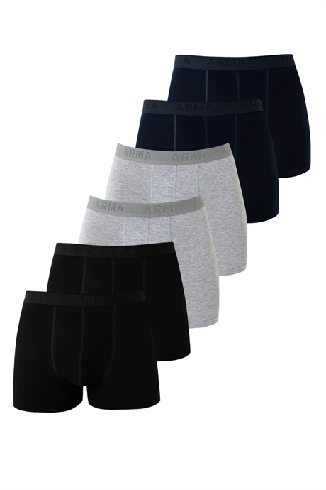 6'lı Paket Erkek Pamuklu Likralı Esnek Kumaş Renkli Boxer
