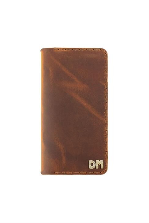 Isminizin Baş Harflerine Özel Crazy Deri Uzun Cüzdan - Taba